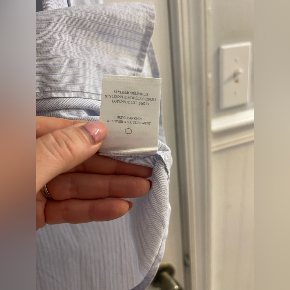 Theory Rilis Hour Striped Button Down Size M - image 4